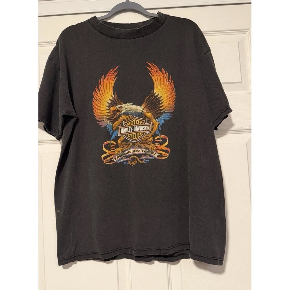 Harley Davidson Men's Vintage‎ Tee Shirt H-D Lancaster California Vtg Distressed